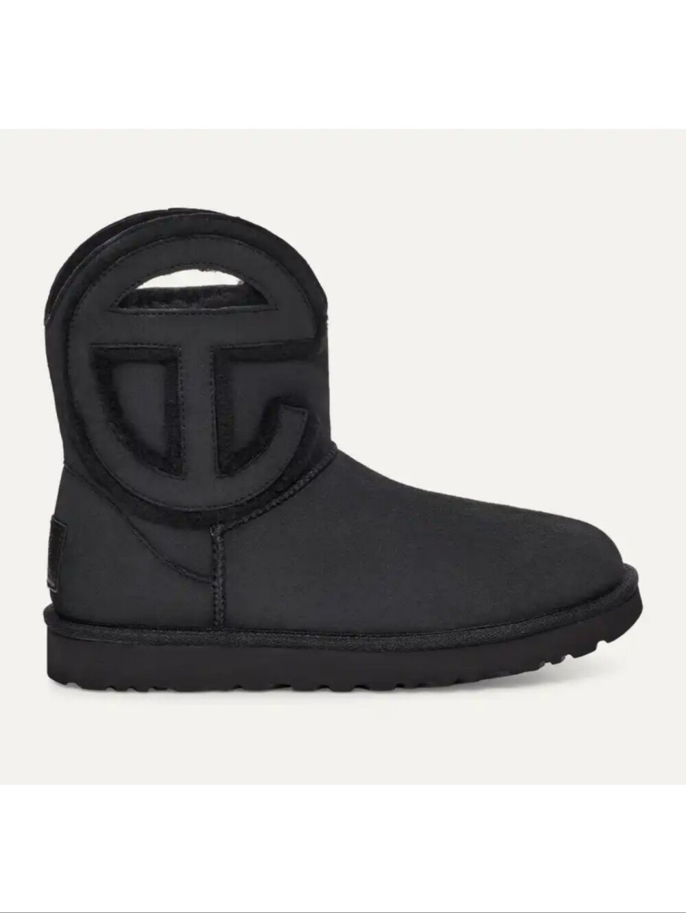 🆕️ UGG x TELFAR Mini Lamb Fur Boots Black Size 12 Streetwear Designer Collab